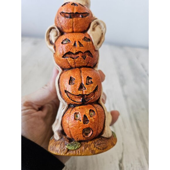 Wollet pumpkin ghost statue figurine shabby chic unique Halloween decor - Picture 6 of 7